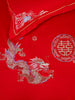 Embroidered Dragon and Phoenix Bedding Set (5 pieces) close up of dragon