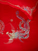 Embroidered Dragon and Phoenix Bedding Set (5 pieces) close up of phoenix