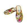 Fabric Slippers with Printed White Crane Design