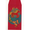 Red envelope with a horse design on a white background