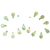 Avocado-themed decorative garland with green and yellow avocados on a white background