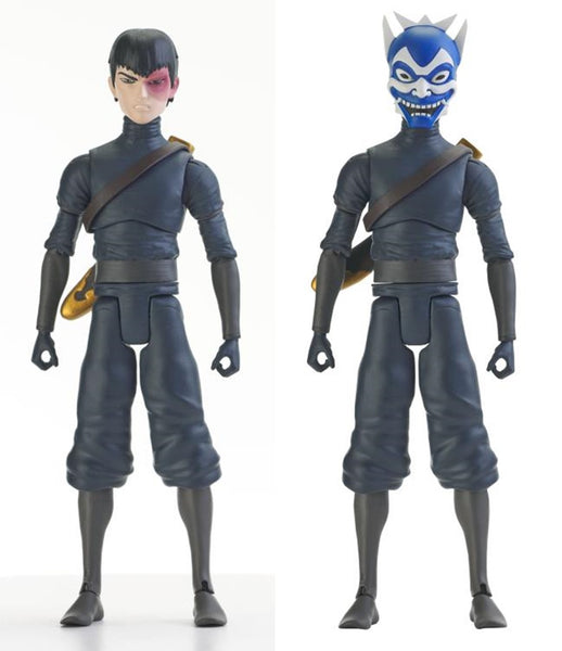 Blue spirit action figure next to zuko in the blue spirit outfit (without the mask)