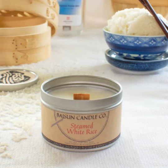 Steamed white rice candle