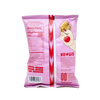 Pink snack bag with red stripe featuring Kev's Snacks branding on a white background