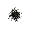 Black tea leaves on a white background