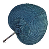 Blue braided fan on a white background