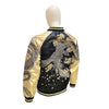 Unisex Bomber Jacket - Black with Gold Sleeves - back