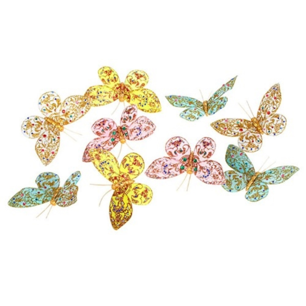 Pastel Butterfly Garland Glitter