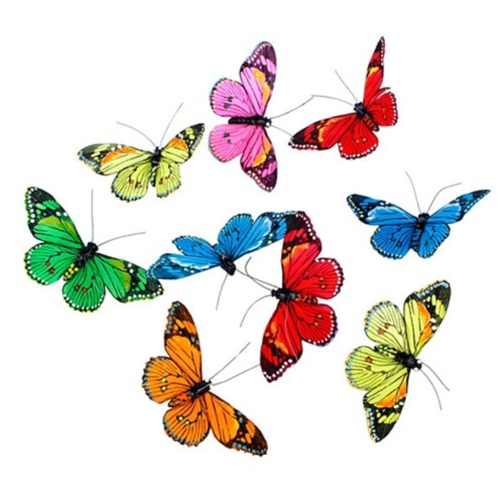 Rainbow Color Feather Butterfly Garland