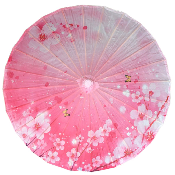 Butterfly Pink Cherry Blossom Parasol- 32 inches