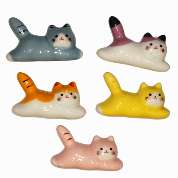 Ceramic Cat Chopstick Rest (Various Colors)