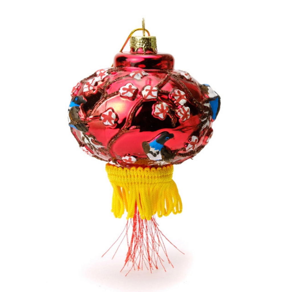 Cherry Blossom Lantern Glass Ornament