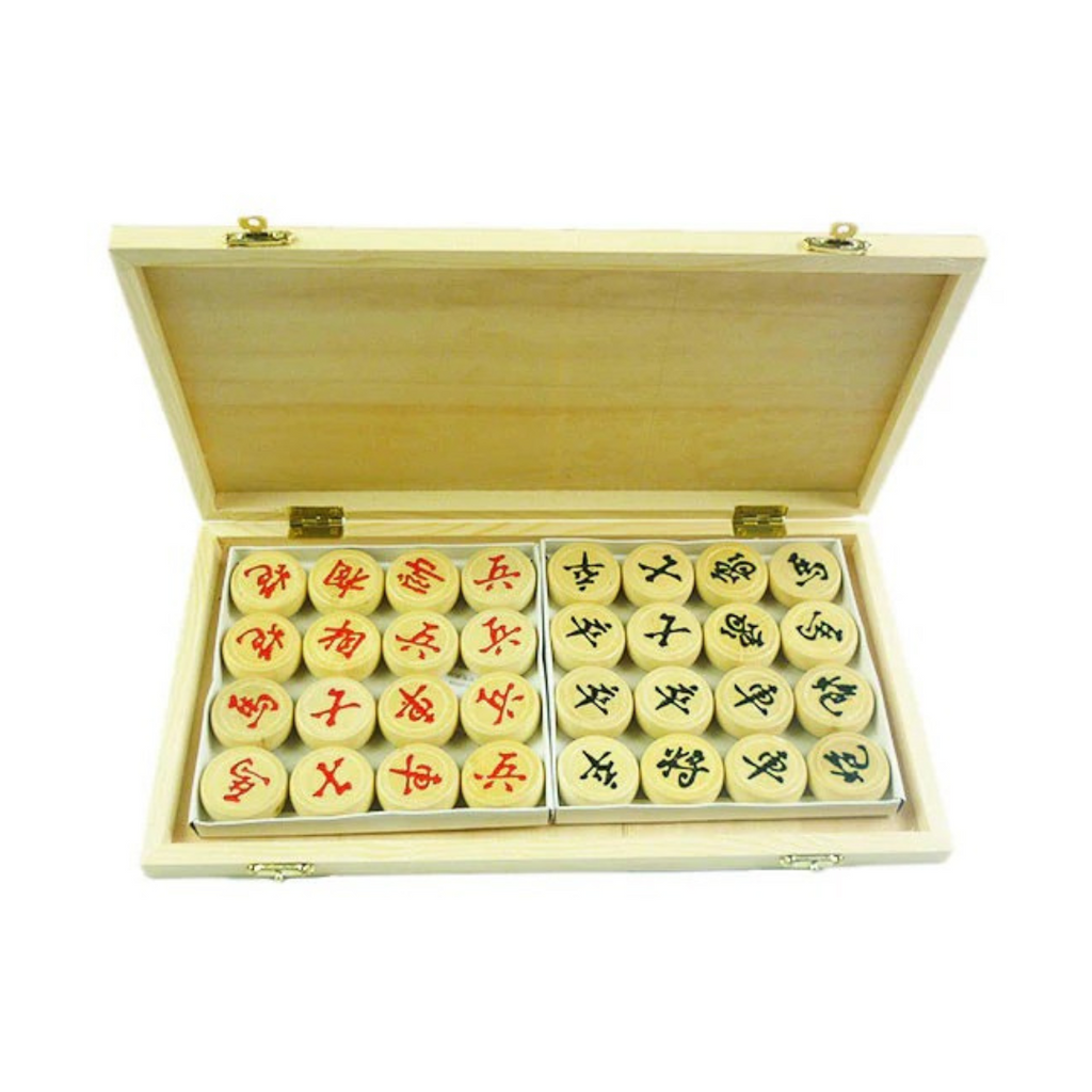 Wooden Chinese Chess Set with Storage Case