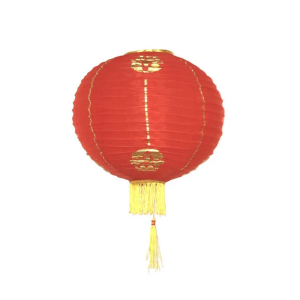 Chinese red paper lantern with gold tassel