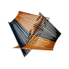 Basket made of black and tea-stained upcycled chopsticks
