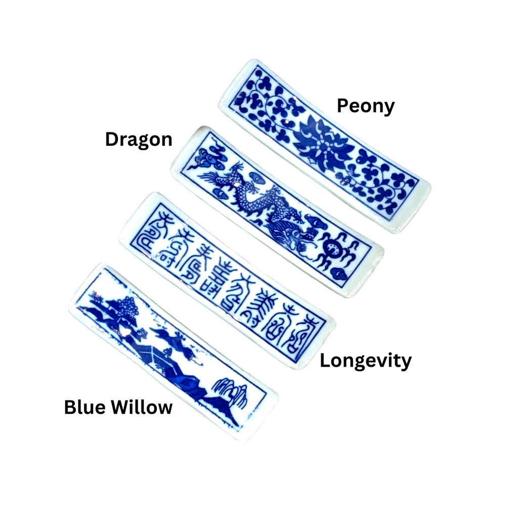 Blue on White Ceramic Chopstick Rests - Assorted