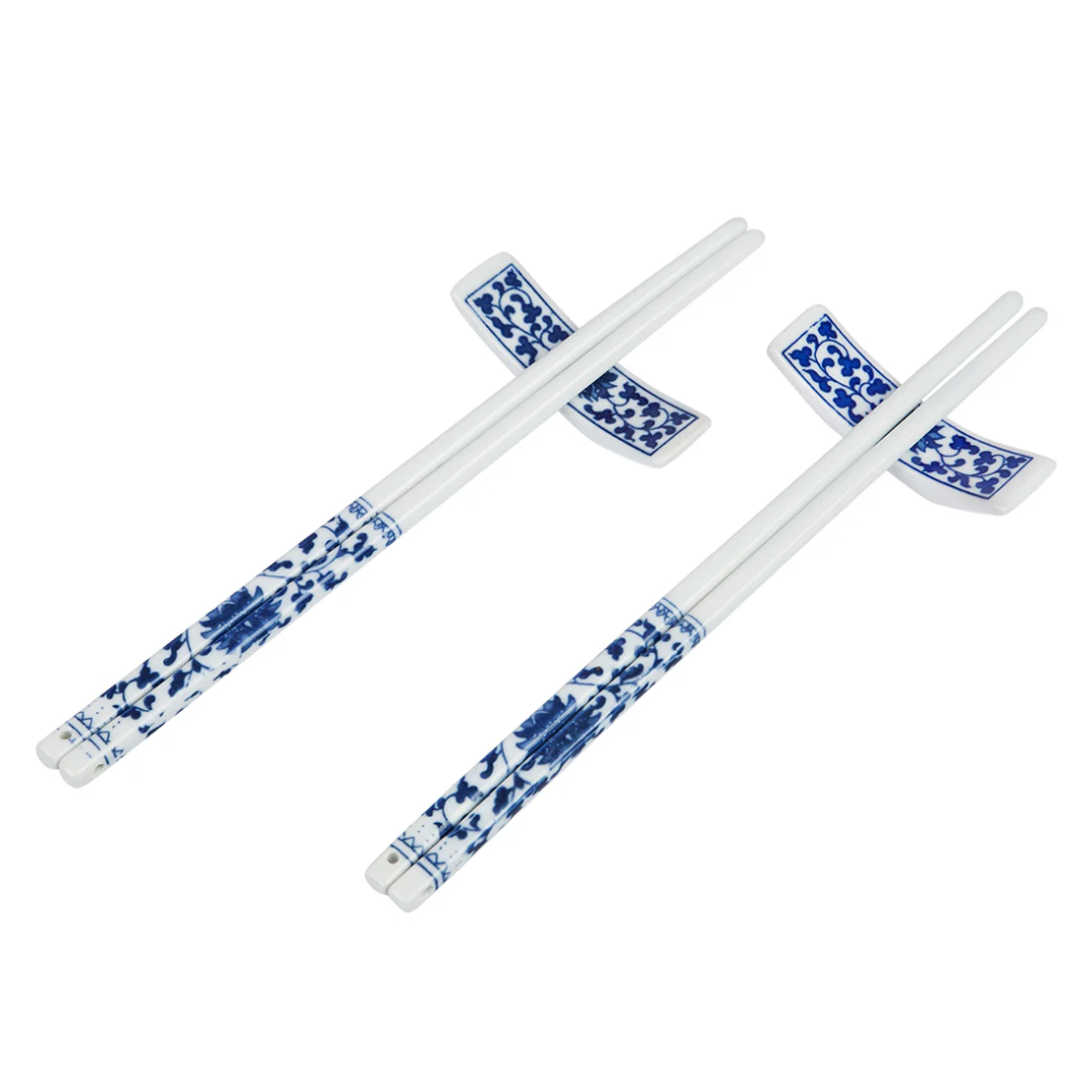 Porcelain Chopsticks and Rests Set - Blue Floral – Pearl River Mart Porcelain Chopsticks and Rests Set - Blue Floral – Pearl River Mart