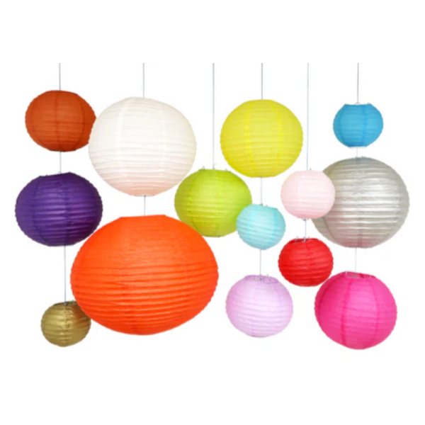 Various color and size paper lanterns.