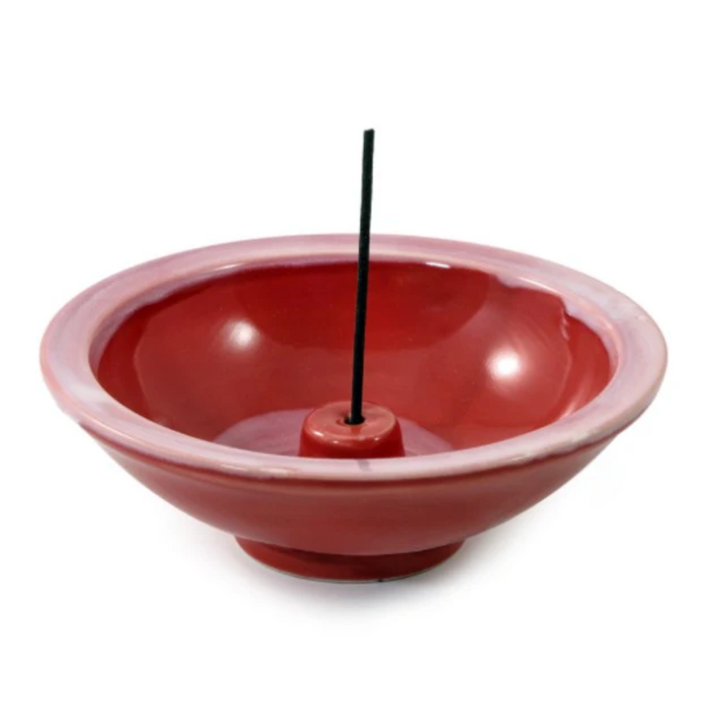 Crimson - 4.5-inch Round Incense Holder