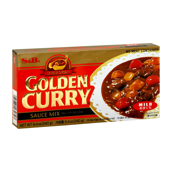 S&B Golden Curry sauce mix packaging on a white background