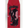 Red envelope with a black and white horse illustration on a white background