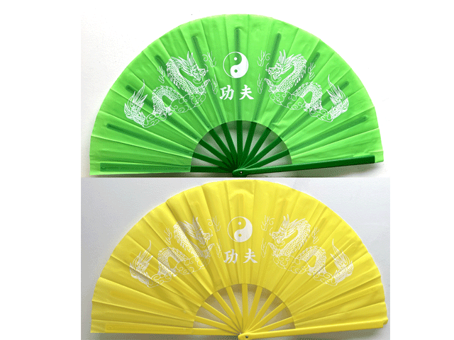 Double Dragon KungFu Fabric Fan