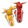 Yellow and red dragon outfits for dogs from top