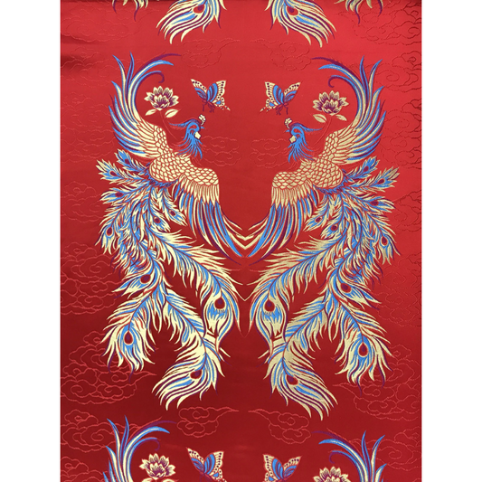 Double Phoenix Playful Butterfly Fabric - Red