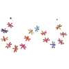 Decorative garland with colorful dragonflies and flowers on a white background