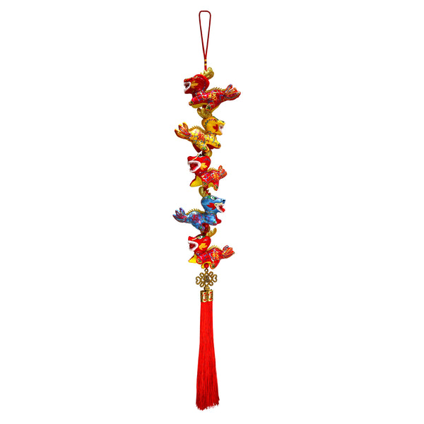 Five-Dragon Brocade String Ornament