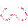 Decorative string with flamingo figures on a white background