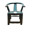 Vintage Horse Shoe Back Arm Chair - Turquoise