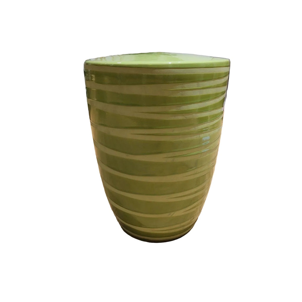 Ceramic Garden Stool - Lime Green