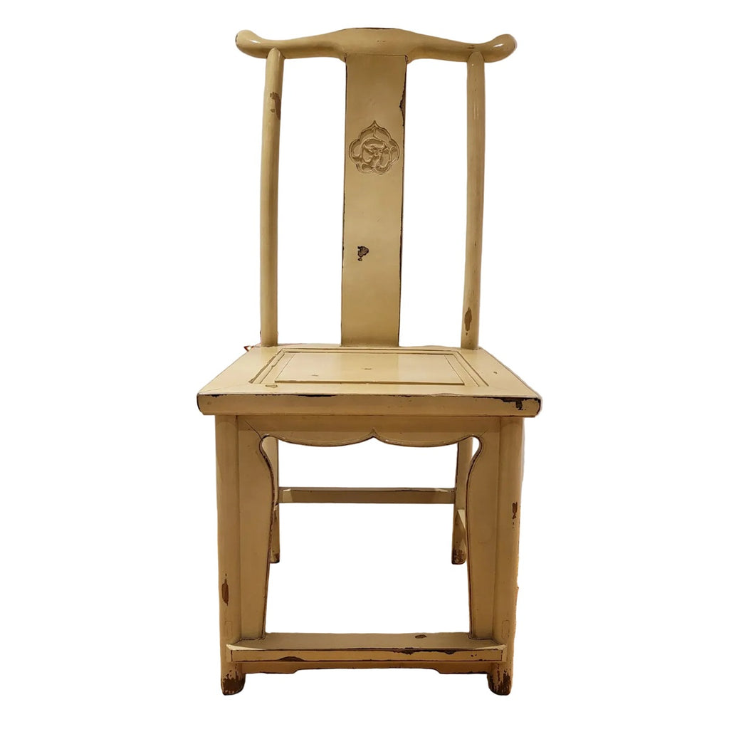 Vintage Yoke-Back Side Chair - White