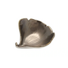 Bronze leaf-shaped object on a white background