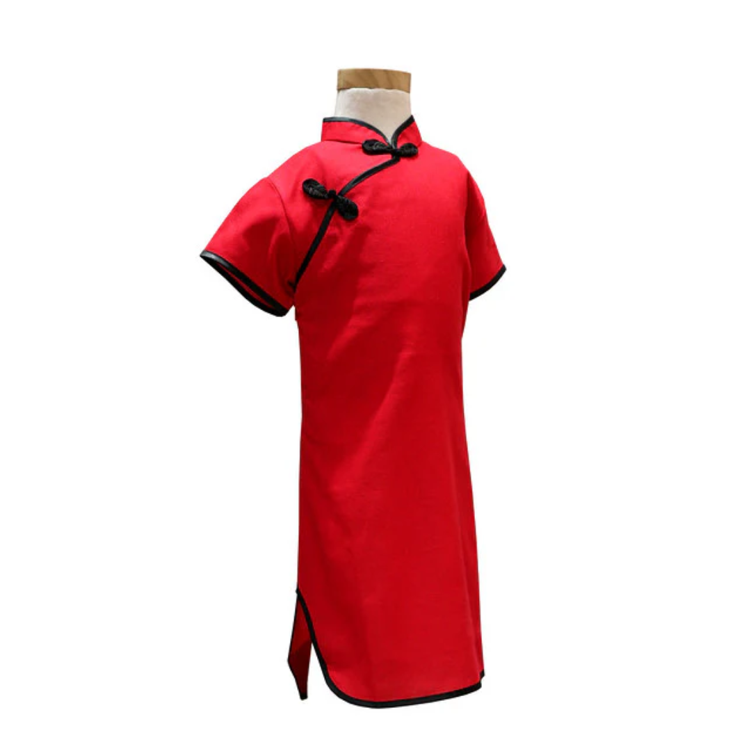 Girls Cotton Qipao - Solid Red Pearl River Mart Girls Cotton Qipao - Solid Red Pearl River Mart