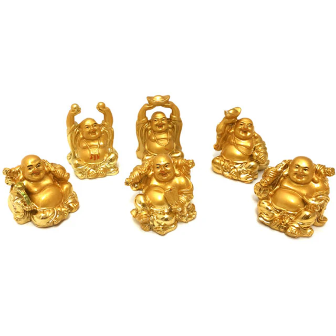 Laughing Buddha Set of 6 - 2.25-2.5 Laughing Buddha Set of 6 - 2.25-2.5