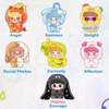 Set of colorful character figurines representing different emotions on a light gray background.