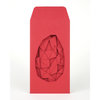 Red envelope with geometric cutout design on a white background