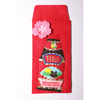 Red envelope with decorative design of oyster sauce bottle and pink flower on a white background