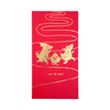 Red envelope with gold dragon design and text on a white background