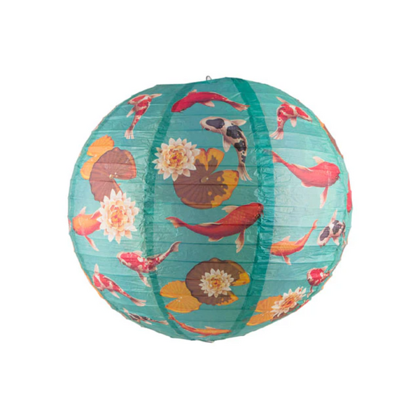 Koi Fish Pond Print Paper Lantern