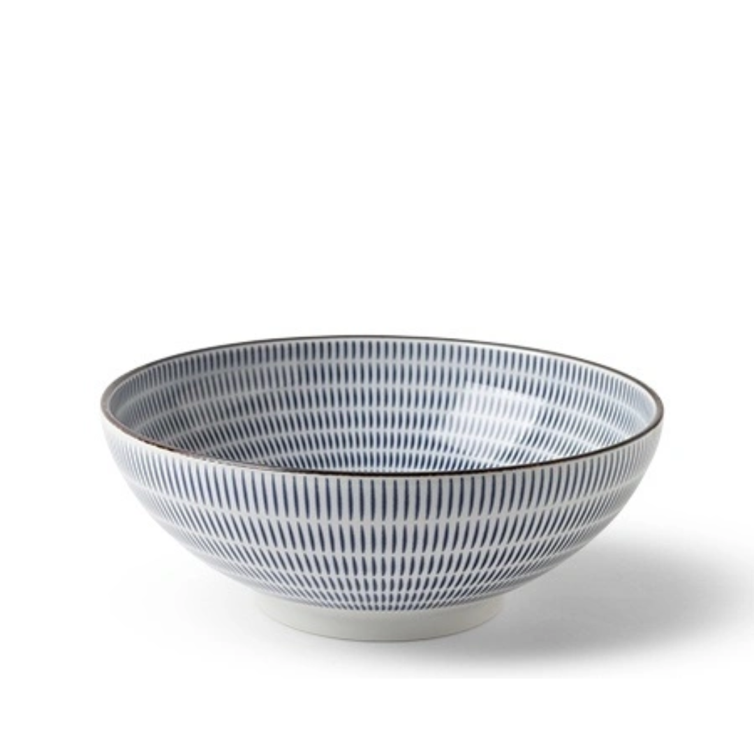 Blue on White Design Ceramic Serving Bowl - 8.25