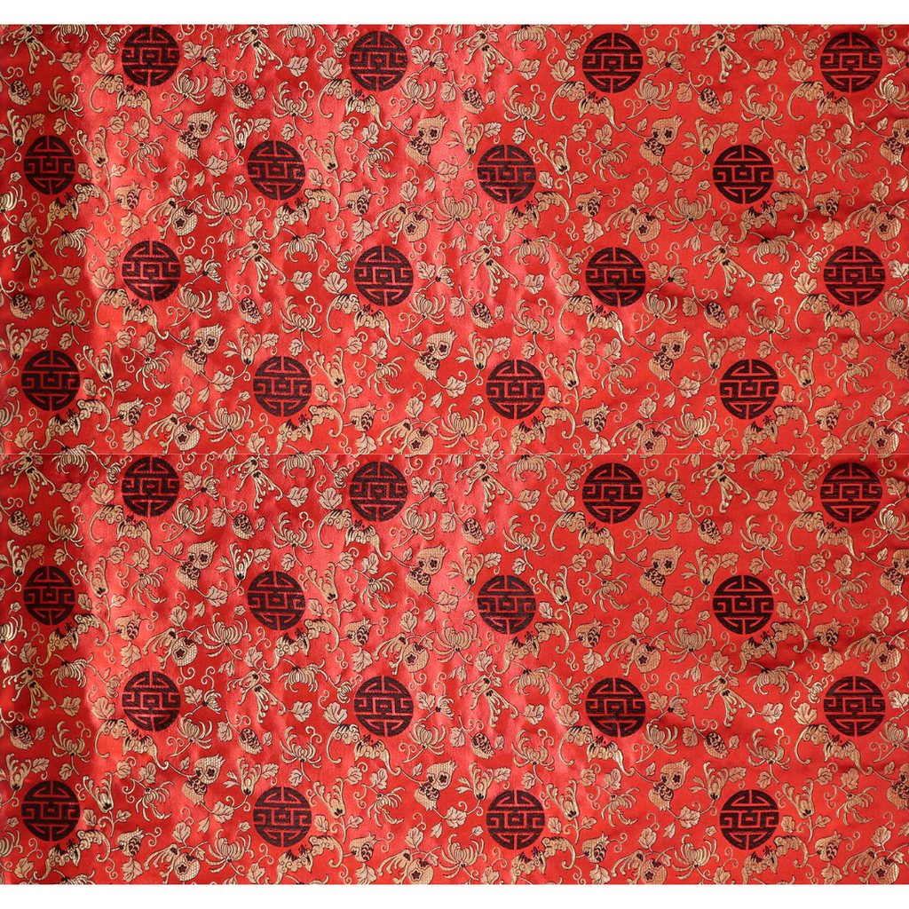 Longevity Brocade Fabric - Red