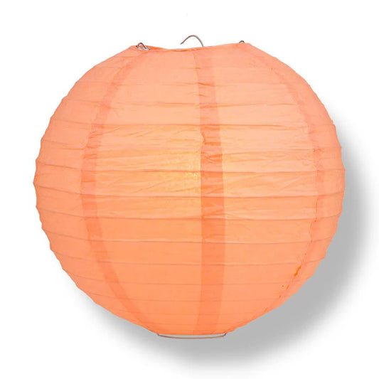 Peach Wire Frame Spherical Paper Lantern