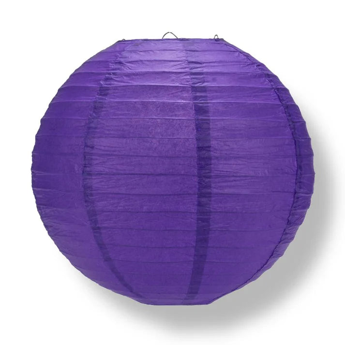 Plum Purple Wire Frame Spherical Paper Lantern