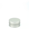 Silver canister on a white background