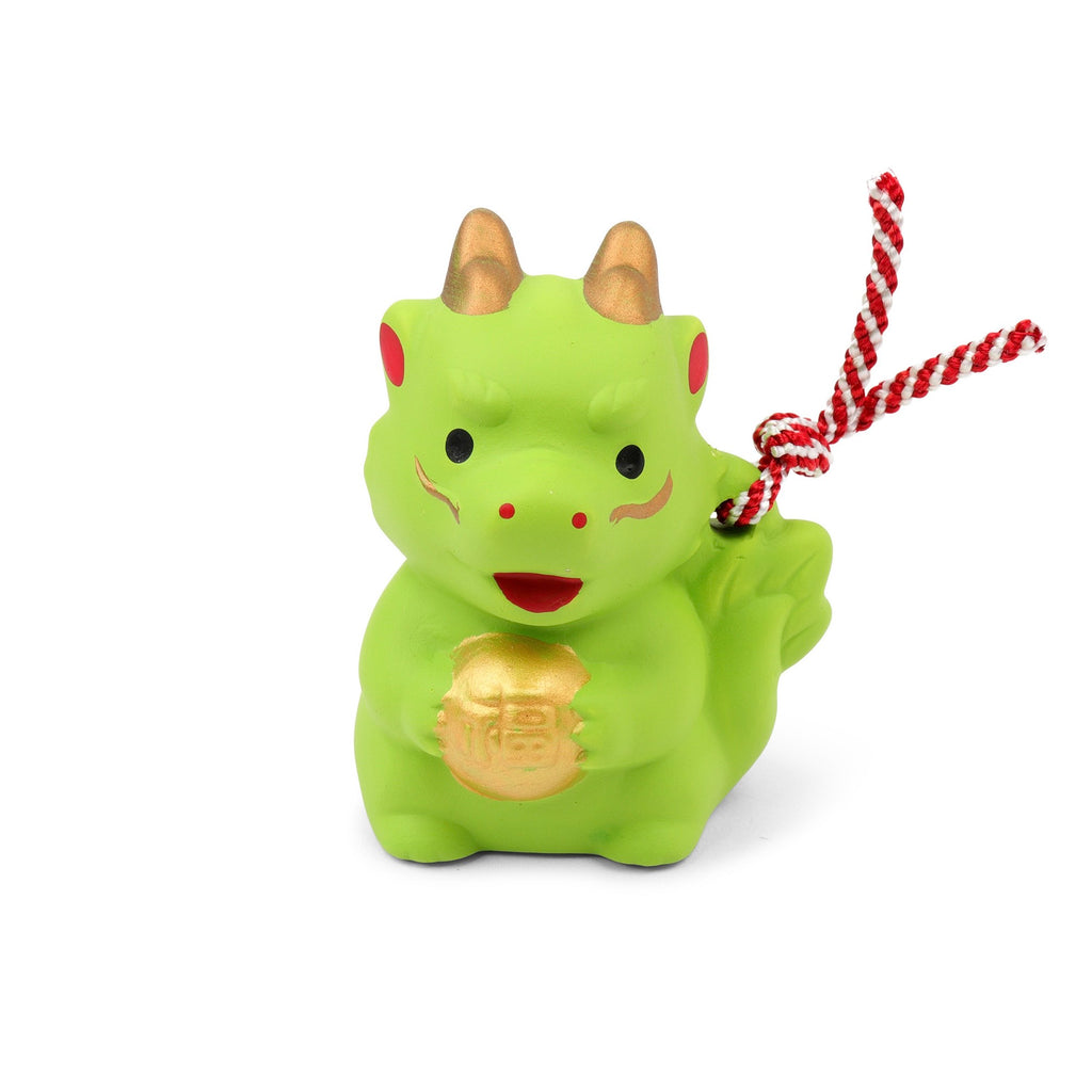Green Ceramic Dragon Ornament with Bell