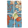 Floral-patterned napkin set with a white ribbon and a visible brand tag on a white background