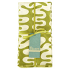 Folded green and white patterned napkin set